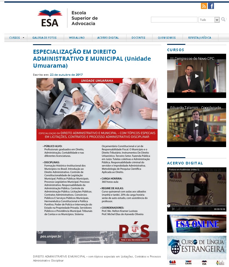 ESA recomenda
